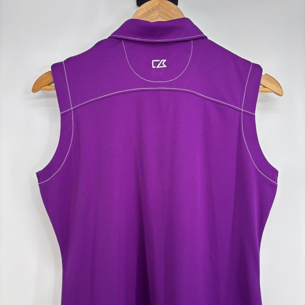 Cutter & Buck Womens Purple DryTec Sleeveless Golf Polo Top‎ UPF 50+ Medium - Picture 3 of 10